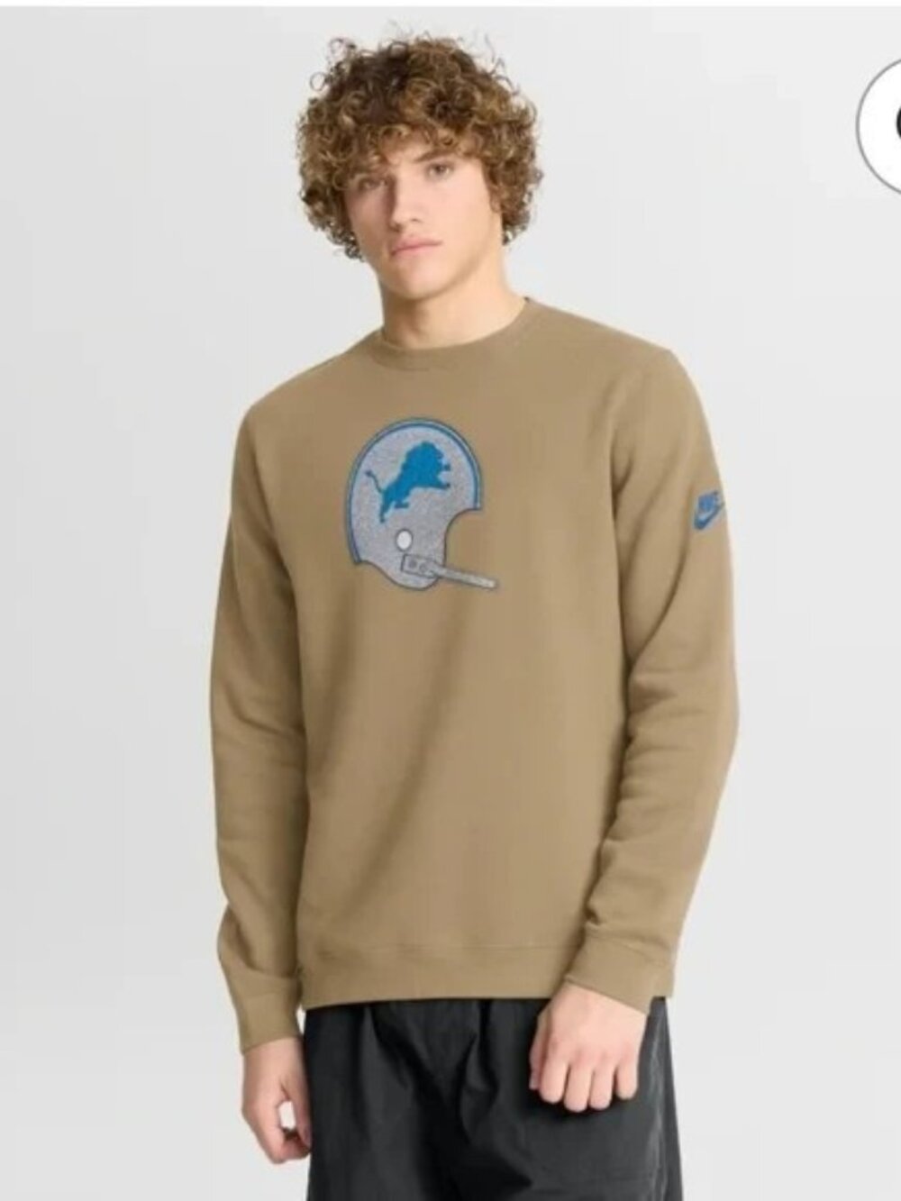 Nike Mens Detroit Lions Throwback Rewind Retro Club Historic Sweatshirt Large